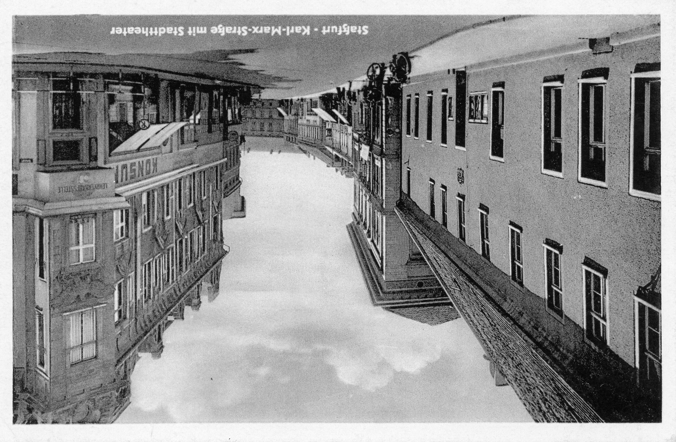 Karl-Marx-Straße und Steinstraße in Staßfurt 1959